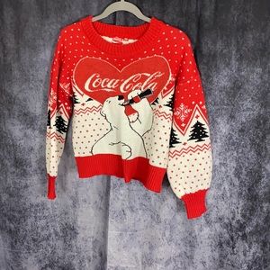 COCA-COLA OLD WOMENS CHRISTMAS SWEATER SMALL